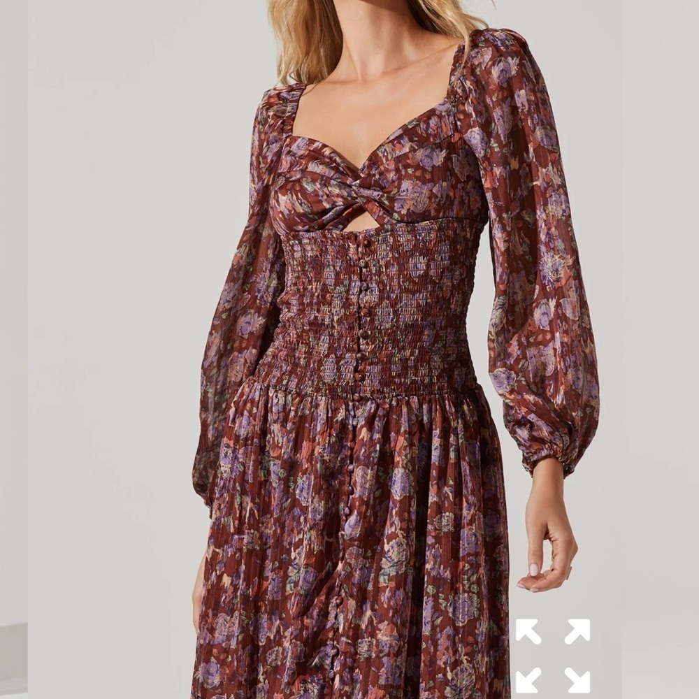 Astr Arlette Floral Maxi Dress size L - Picture 3 of 11